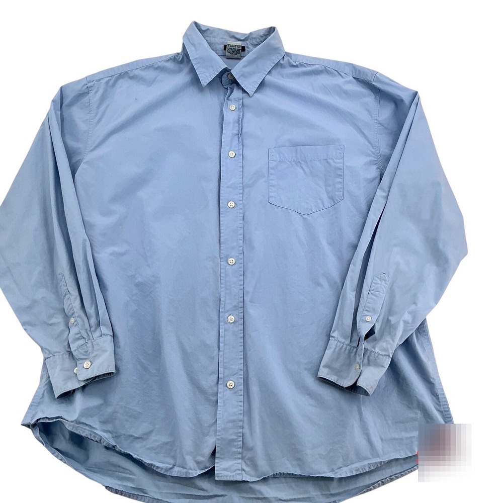 Old Navy Button Front Shirt Mens XL Blue Solid Regular Fit Cotton Classic Casual